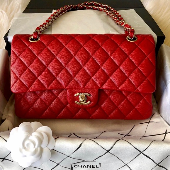 CHANEL Handbags - Chanel Classic Medium Flap Bag 19B True Red
